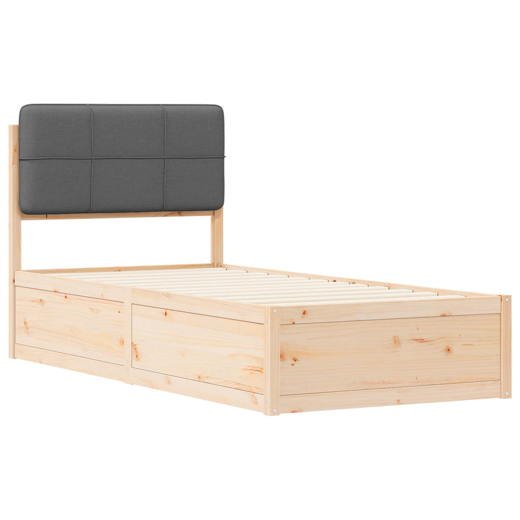 vidaXL Ramka łóżka z tapicerowanym wezgłowiem Ciemnoszary 80 x 200 cm
