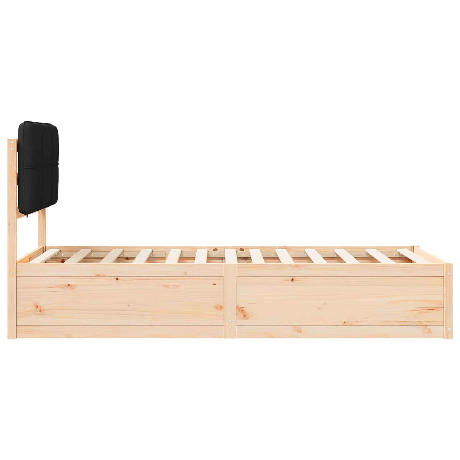 vidaXL Ramka łóżka z tapicerowanym wezgłowiem Czarny 80 x 200 cm