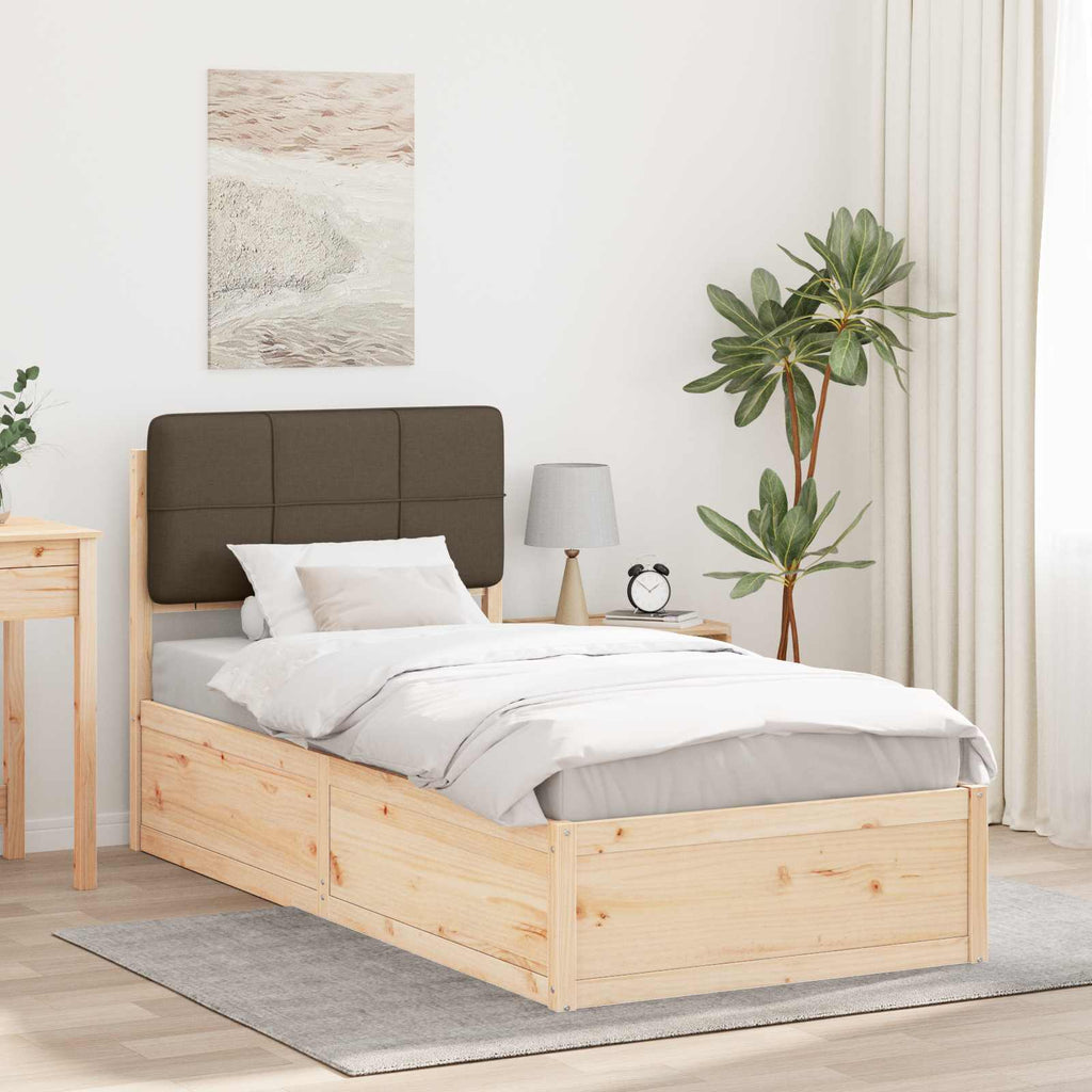 vidaXL Ramka łóżka z tapicerowanym wezgłowiem Ciemnoszary 80 x 200 cm