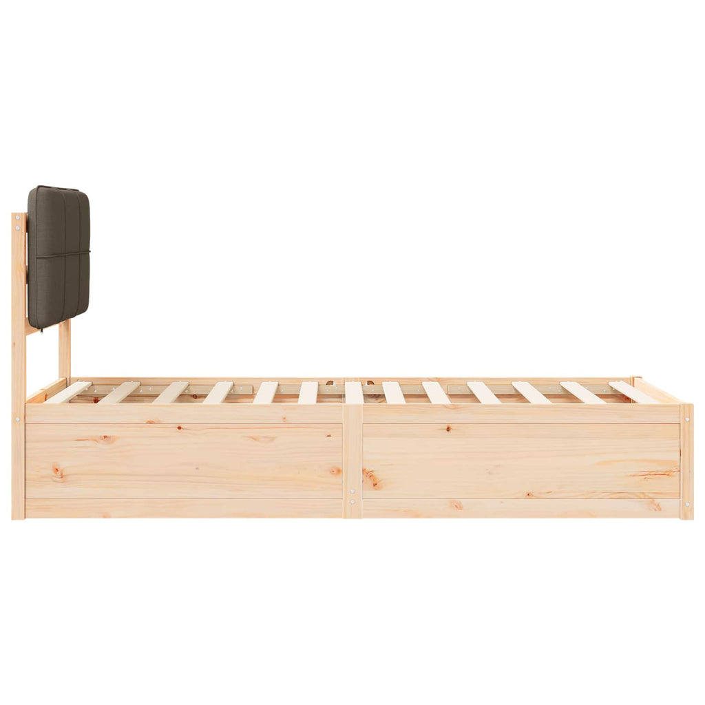 vidaXL Ramka łóżka z tapicerowanym wezgłowiem Ciemnoszary 90 x 190 cm
