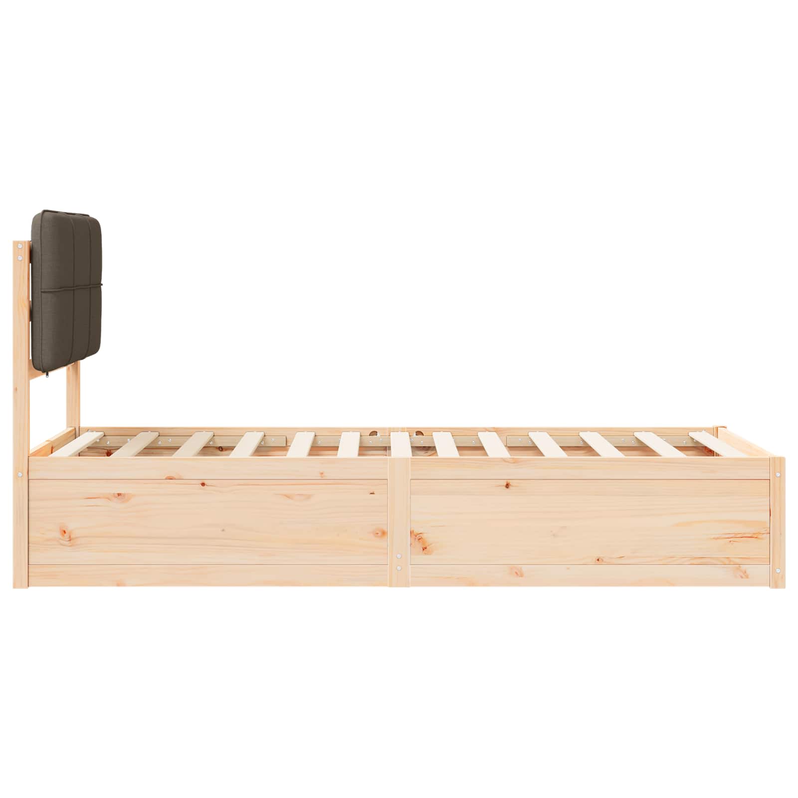 vidaXL Ramka łóżka z tapicerowanym wezgłowiem Ciemnoszary 90 x 190 cm