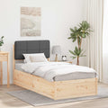 vidaXL Ramka łóżka z tapicerowanym wezgłowiem Ciemnoszary 75 x 190 cm