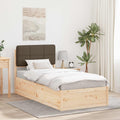 vidaXL Ramka łóżka z tapicerowanym wezgłowiem Ciemnoszary 75 x 190 cm
