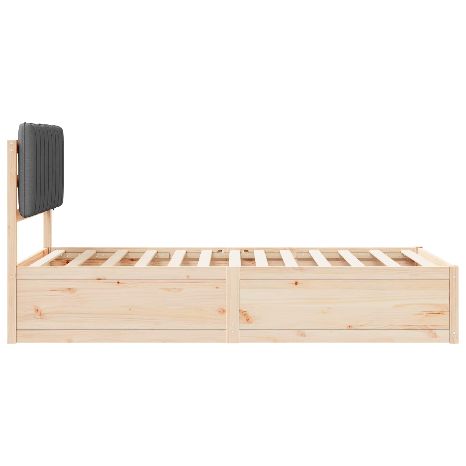 vidaXL Ramka łóżka z tapicerowanym wezgłowiem Ciemnoszary 100 x 200 cm