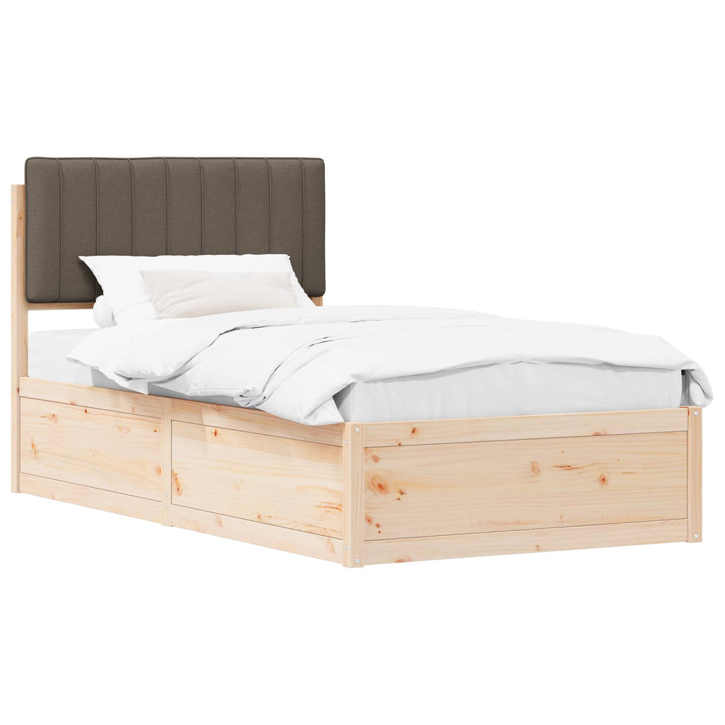 vidaXL Ramka łóżka z tapicerowanym wezgłowiem Ciemnoszary 100 x 200 cm