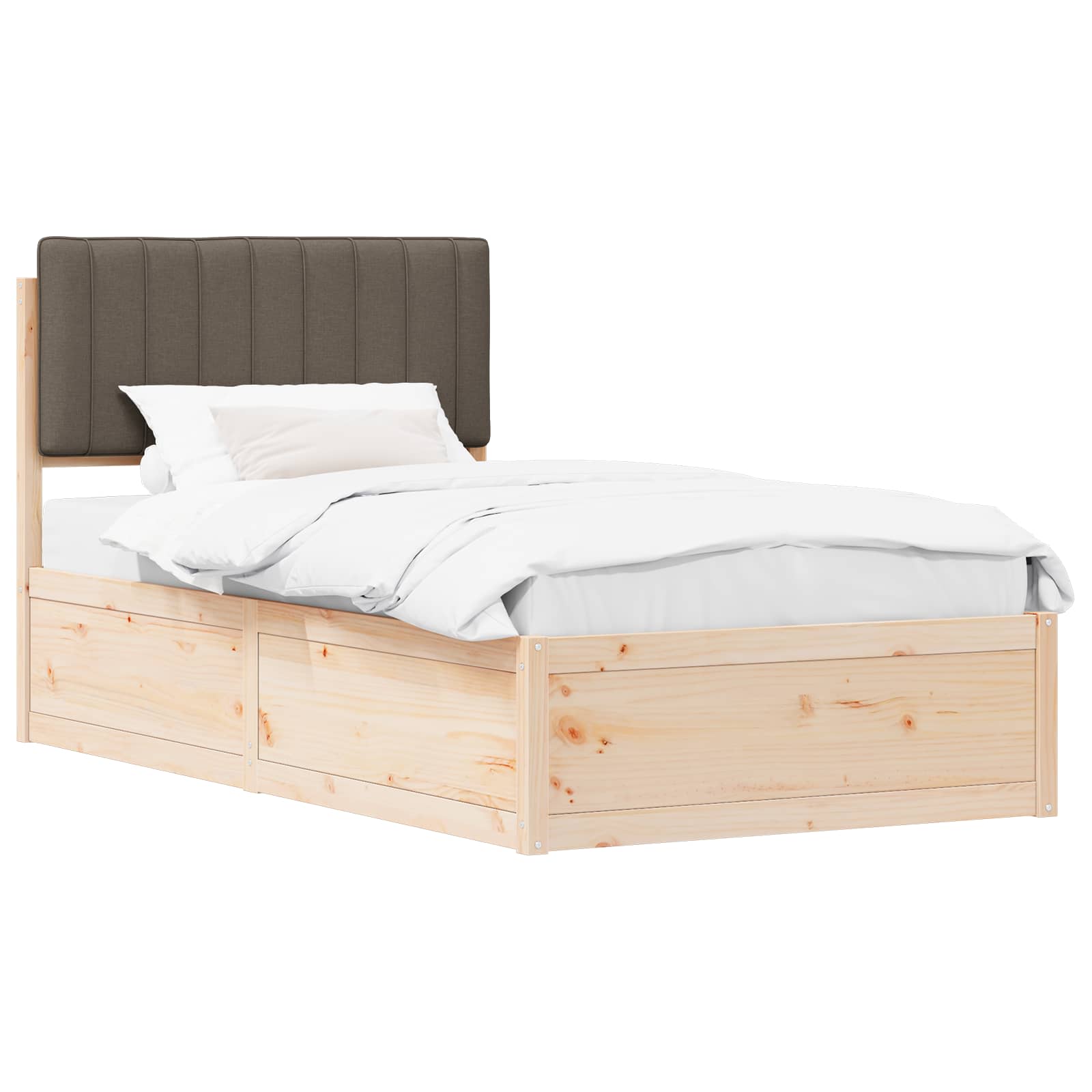 vidaXL Ramka łóżka z tapicerowanym wezgłowiem Ciemnoszary 100 x 200 cm