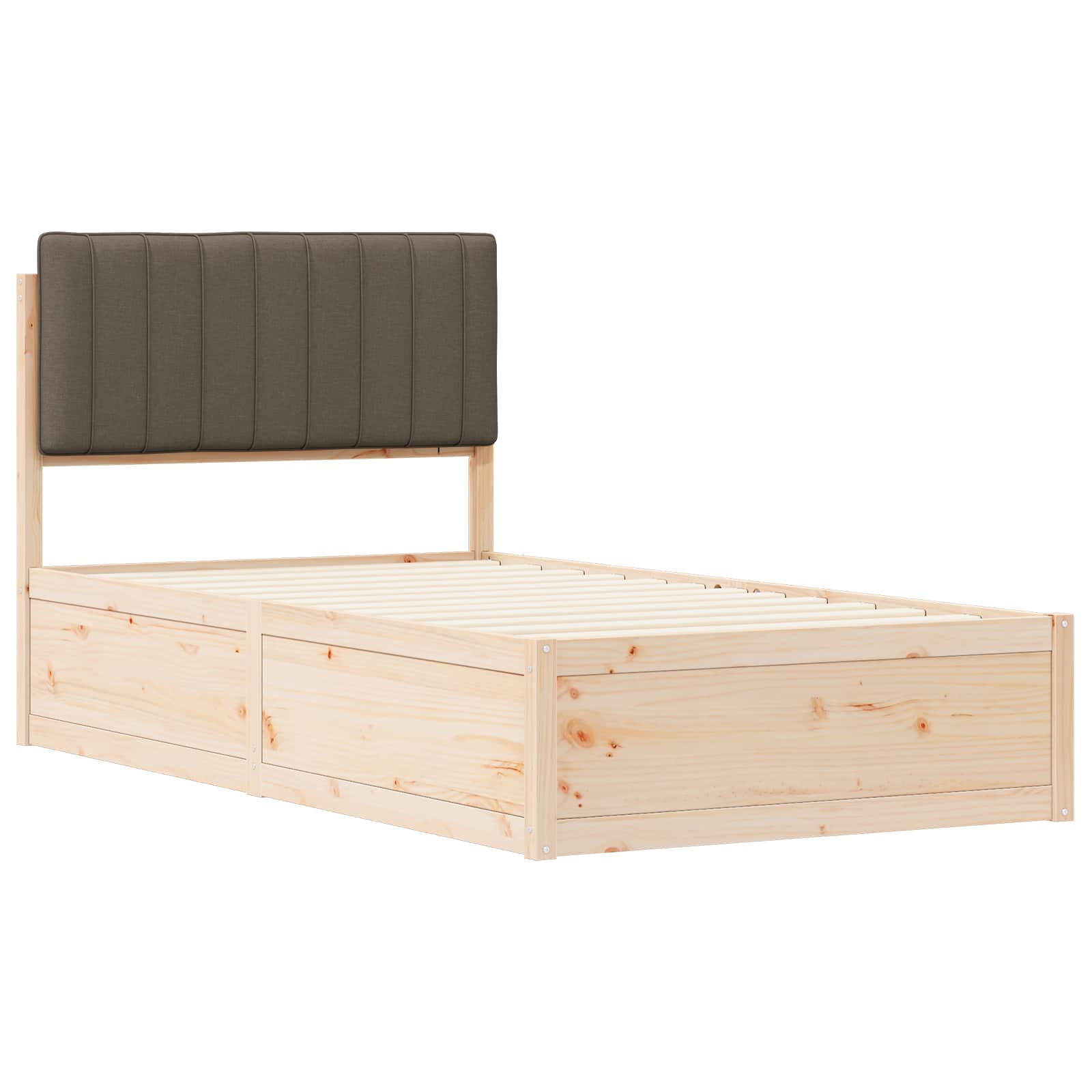 vidaXL Ramka łóżka z tapicerowanym wezgłowiem Ciemnoszary 100 x 200 cm