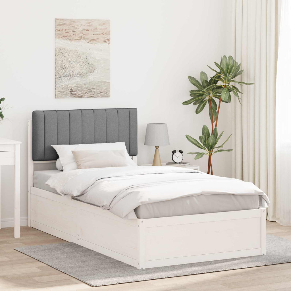 vidaXL Ramka łóżka z tapicerowanym wezgłowiem Jasnoszary 100 x 200 cm