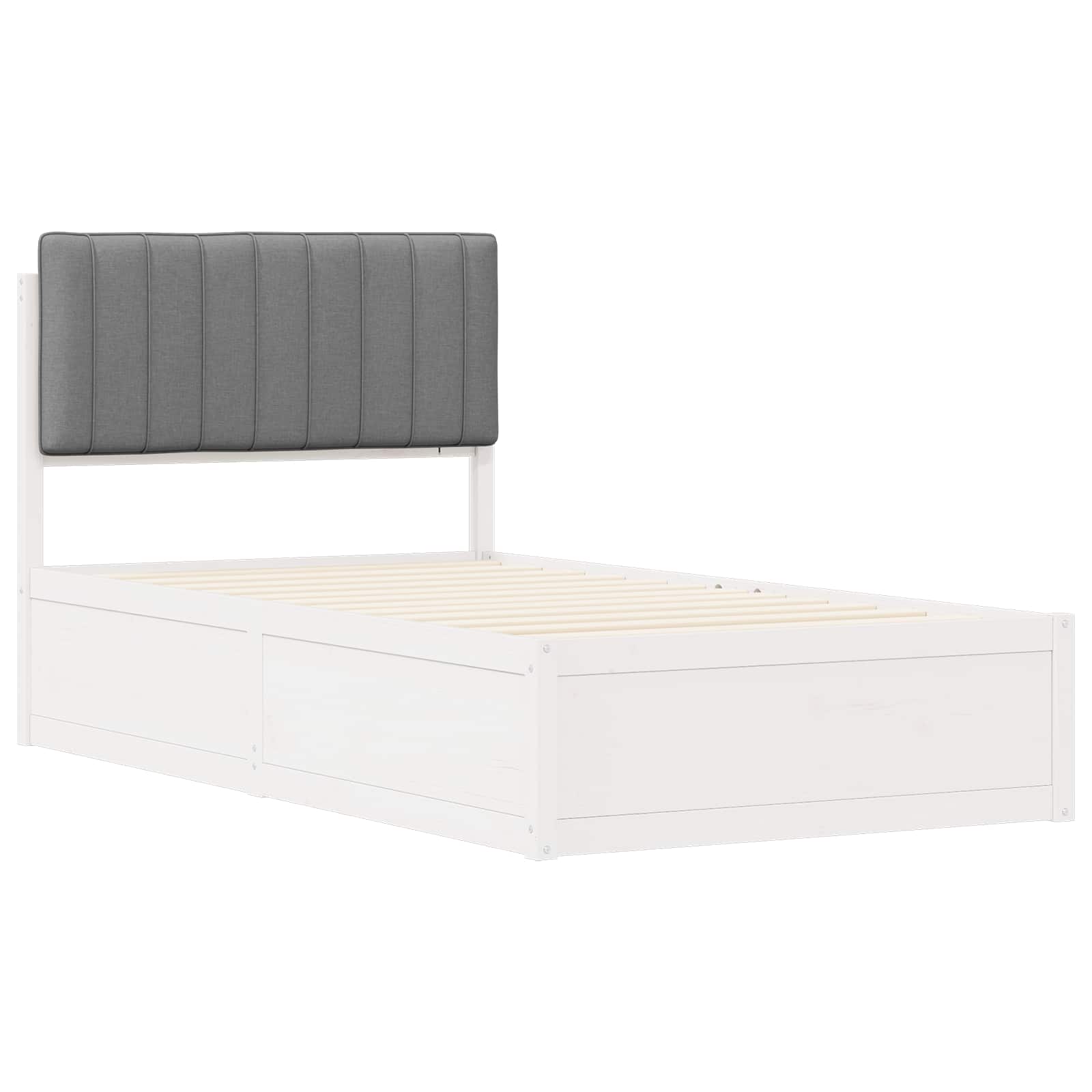 vidaXL Ramka łóżka z tapicerowanym wezgłowiem Jasnoszary 100 x 200 cm