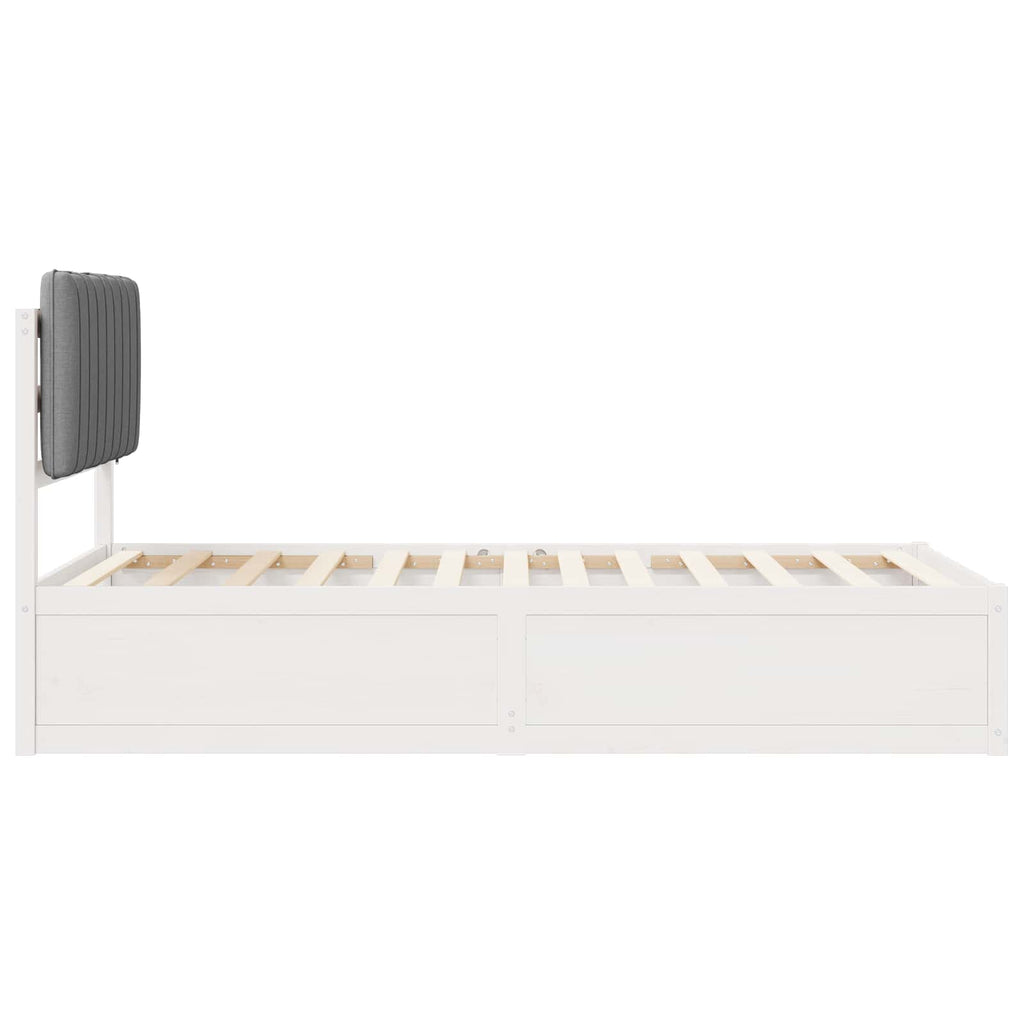 vidaXL Ramka łóżka z tapicerowanym wezgłowiem Jasnoszary 100 x 200 cm