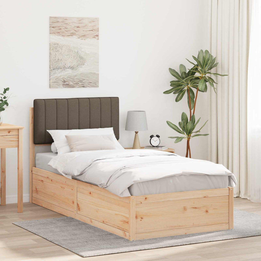 vidaXL Ramka łóżka z tapicerowanym wezgłowiem Ciemnoszary 90 x 200 cm