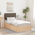 vidaXL Ramka łóżka z tapicerowanym wezgłowiem Ciemnoszary 90 x 200 cm
