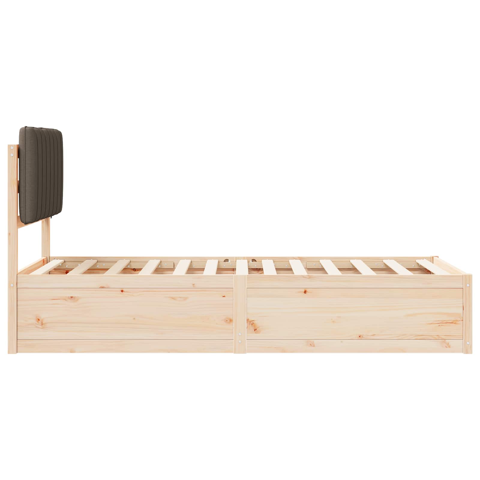 vidaXL Ramka łóżka z tapicerowanym wezgłowiem Ciemnoszary 90 x 200 cm