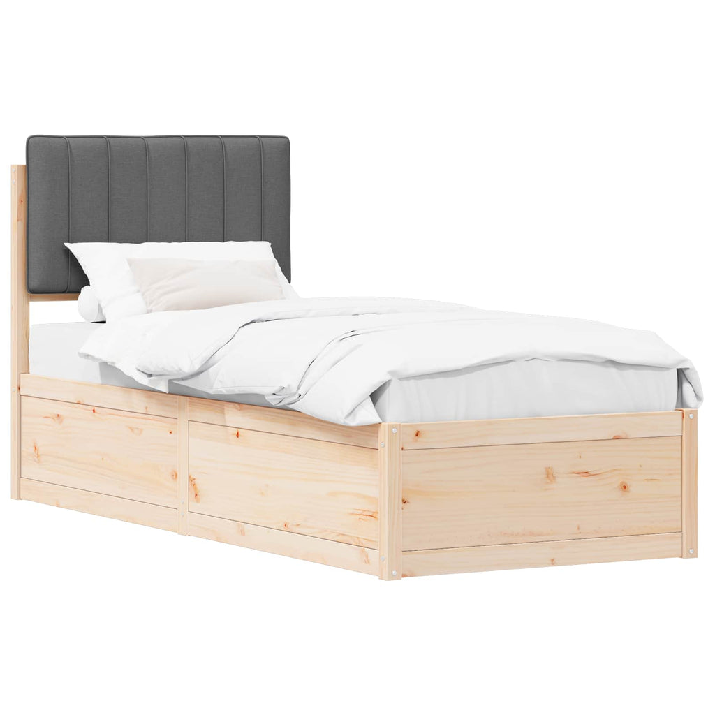 vidaXL Ramka łóżka z tapicerowanym wezgłowiem Ciemnoszary 80 x 200 cm