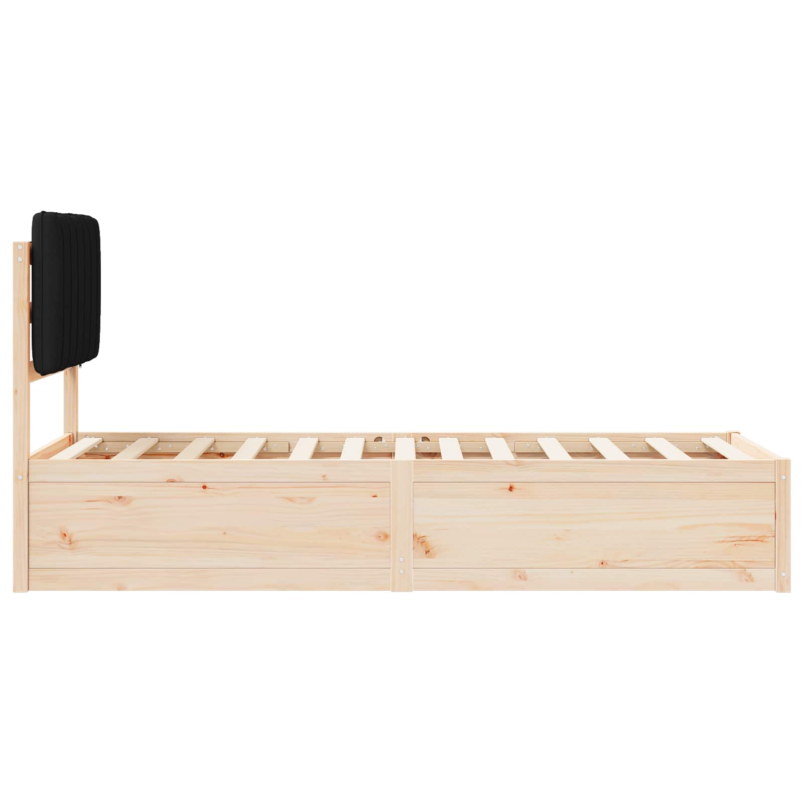 vidaXL Ramka łóżka z tapicerowanym wezgłowiem Czarny 80 x 200 cm