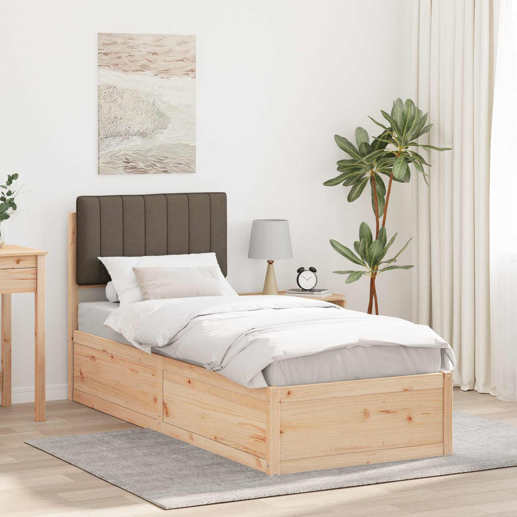 vidaXL Ramka łóżka z tapicerowanym wezgłowiem Ciemnoszary 80 x 200 cm