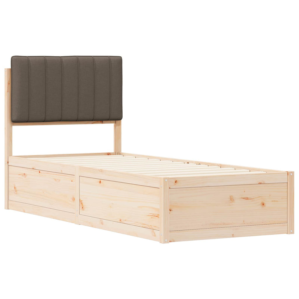 vidaXL Ramka łóżka z tapicerowanym wezgłowiem Ciemnoszary 80 x 200 cm