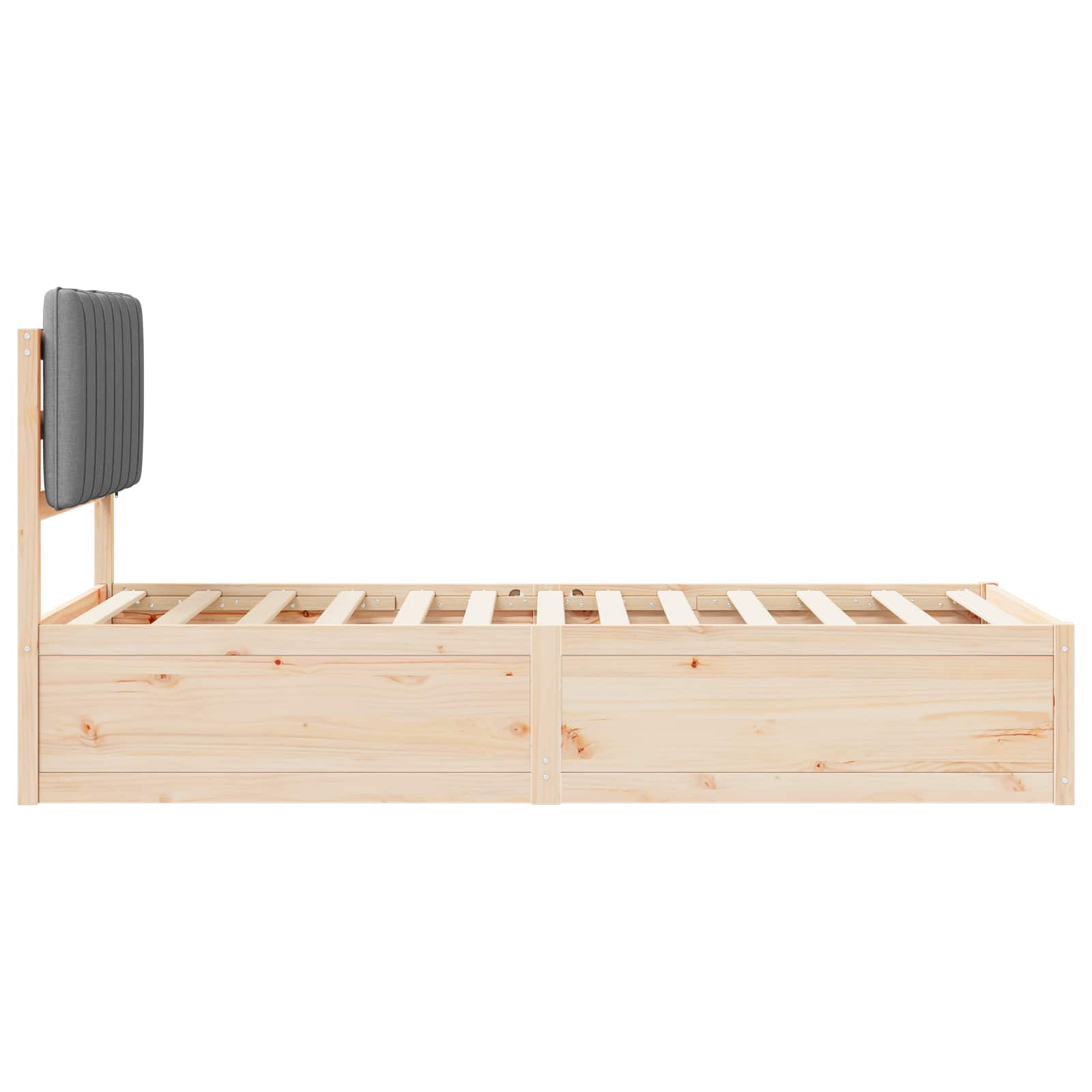 vidaXL Ramka łóżka z tapicerowanym wezgłowiem Jasnoszary 90 x 190 cm