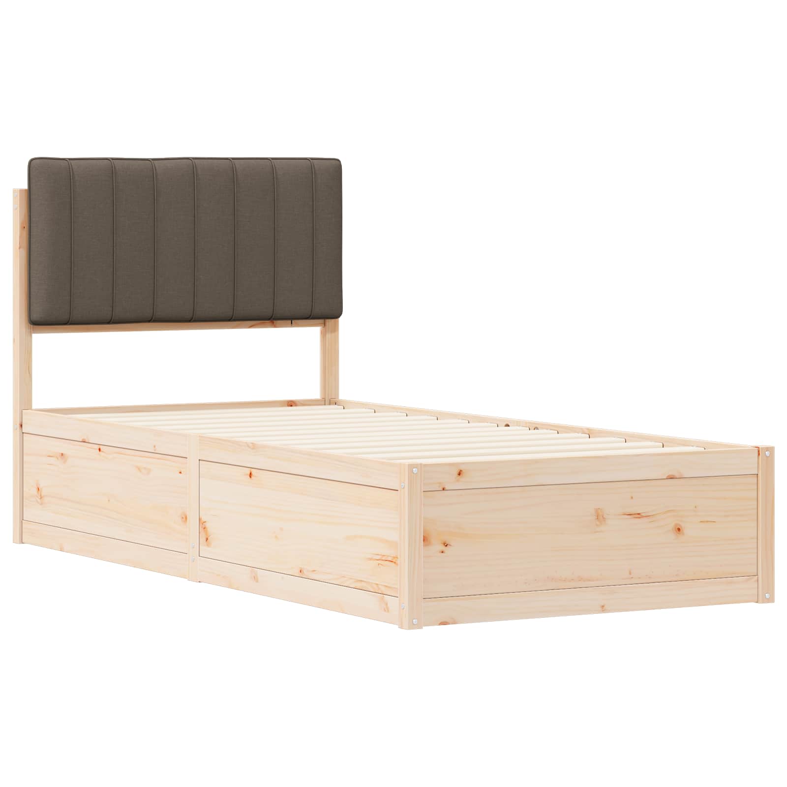 vidaXL Ramka łóżka z tapicerowanym wezgłowiem Ciemnoszary 90 x 190 cm