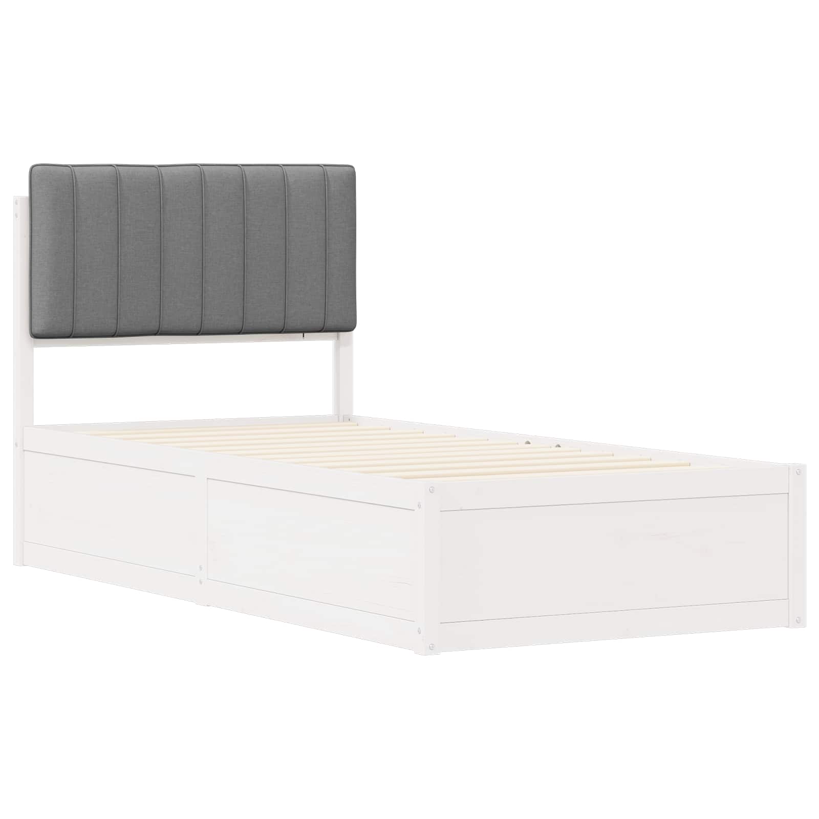 vidaXL Ramka łóżka z tapicerowanym wezgłowiem Jasnoszary 90 x 190 cm