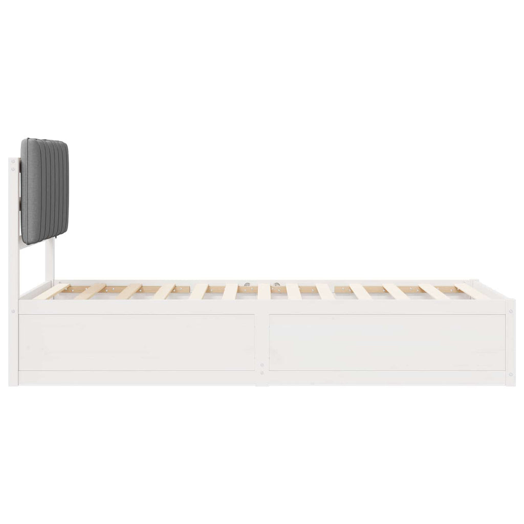 vidaXL Ramka łóżka z tapicerowanym wezgłowiem Jasnoszary 90 x 190 cm