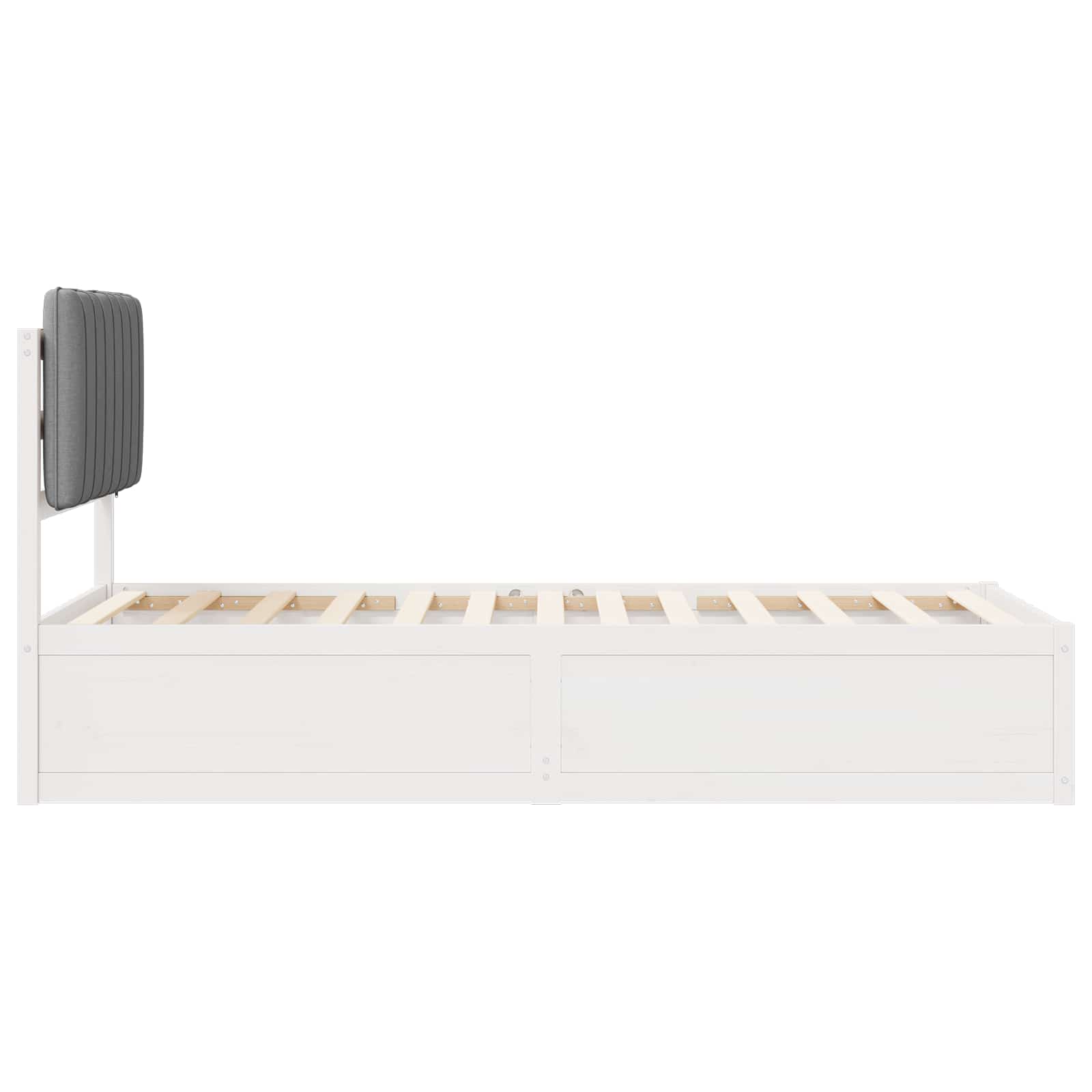vidaXL Ramka łóżka z tapicerowanym wezgłowiem Jasnoszary 90 x 190 cm