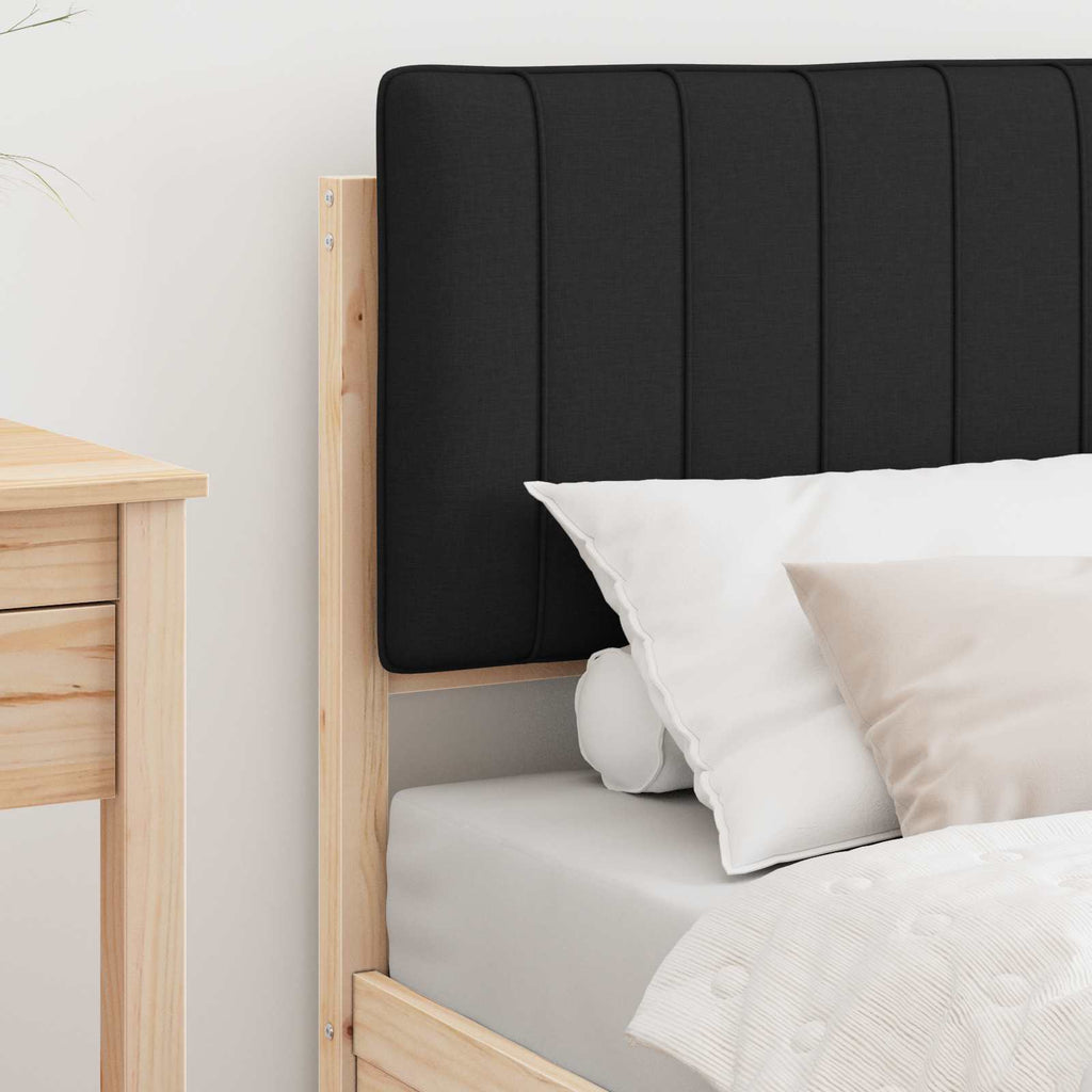 vidaXL Ramka łóżka z tapicerowanym wezgłowiem Czarny 75 x 190 cm