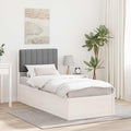vidaXL Ramka łóżka z tapicerowanym wezgłowiem Jasnoszary 75 x 190 cm