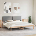 vidaXL Ramka łóżka z tapicerowanym wezgłowiem Jasnoszary 180 x 200 cm