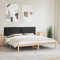 vidaXL Ramka łóżka z tapicerowanym wezgłowiem Czarny 180 x 200 cm