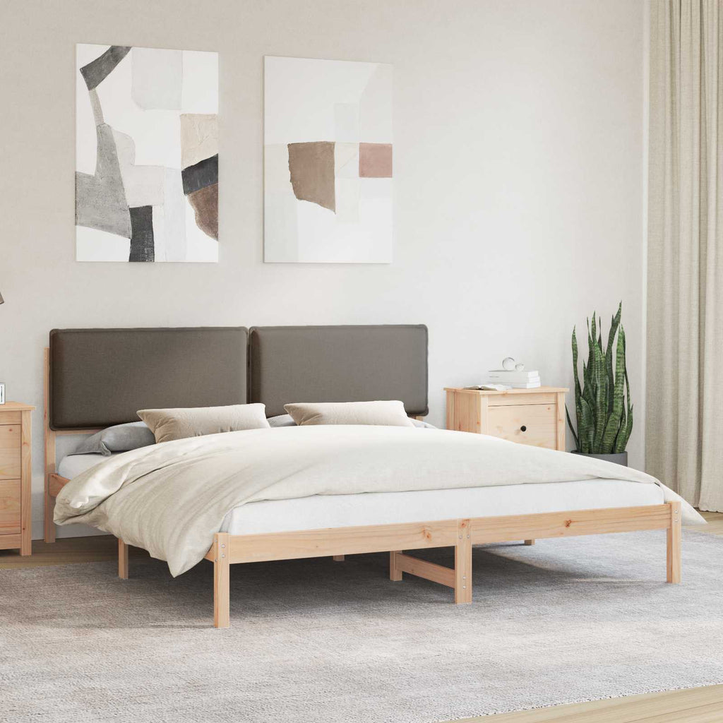 vidaXL Ramka łóżka z tapicerowanym wezgłowiem Ciemnoszary 180 x 200 cm