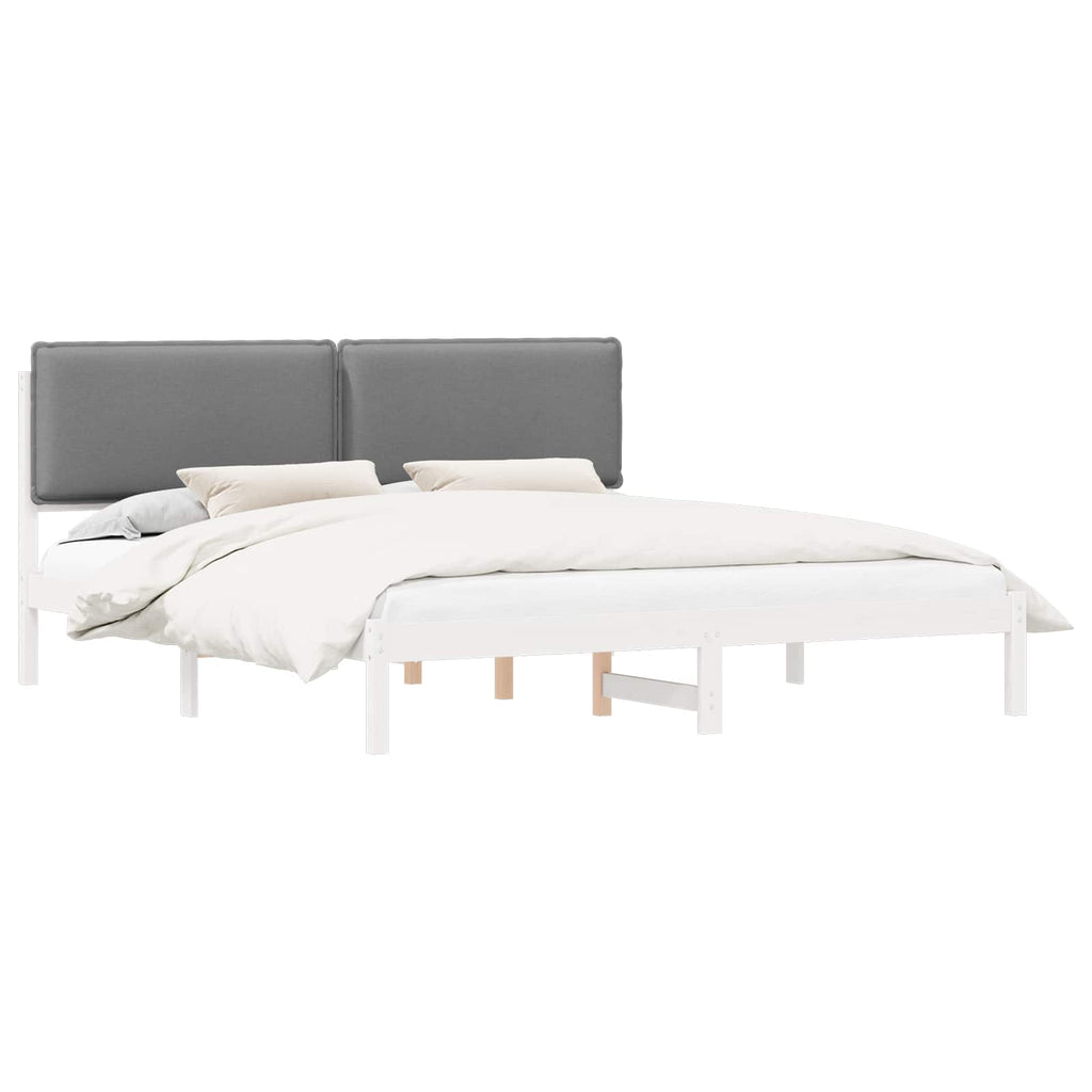 vidaXL Ramka łóżka z tapicerowanym wezgłowiem Jasnoszary 180 x 200 cm