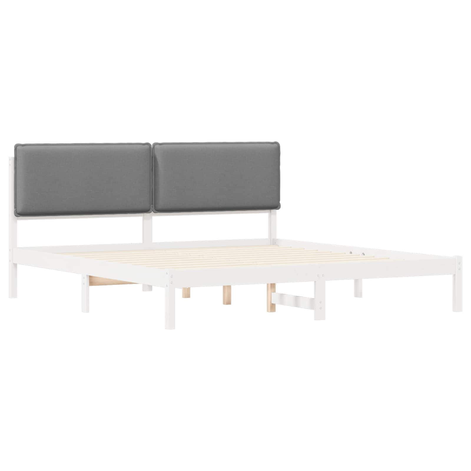 vidaXL Ramka łóżka z tapicerowanym wezgłowiem Jasnoszary 180 x 200 cm