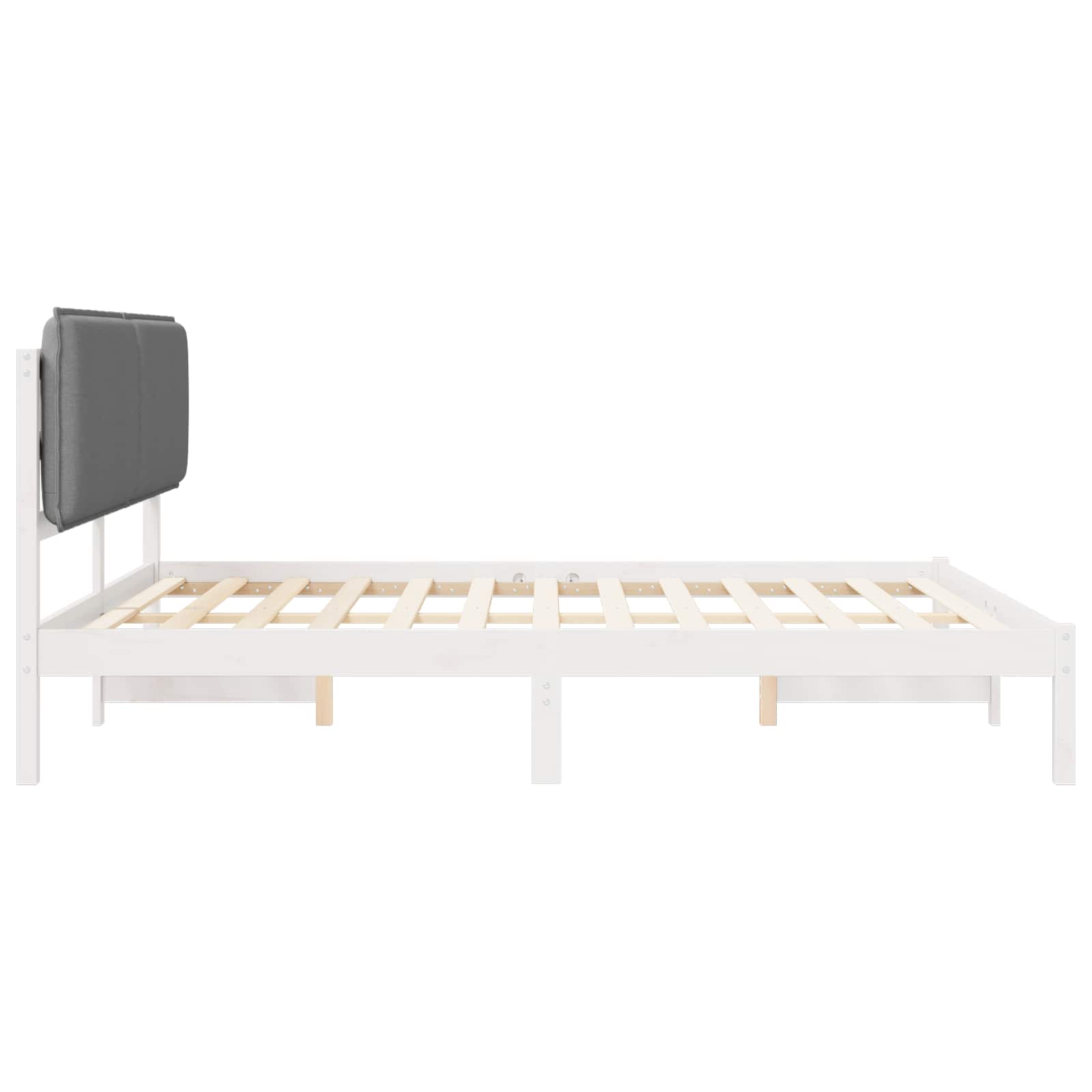 vidaXL Ramka łóżka z tapicerowanym wezgłowiem Jasnoszary 180 x 200 cm