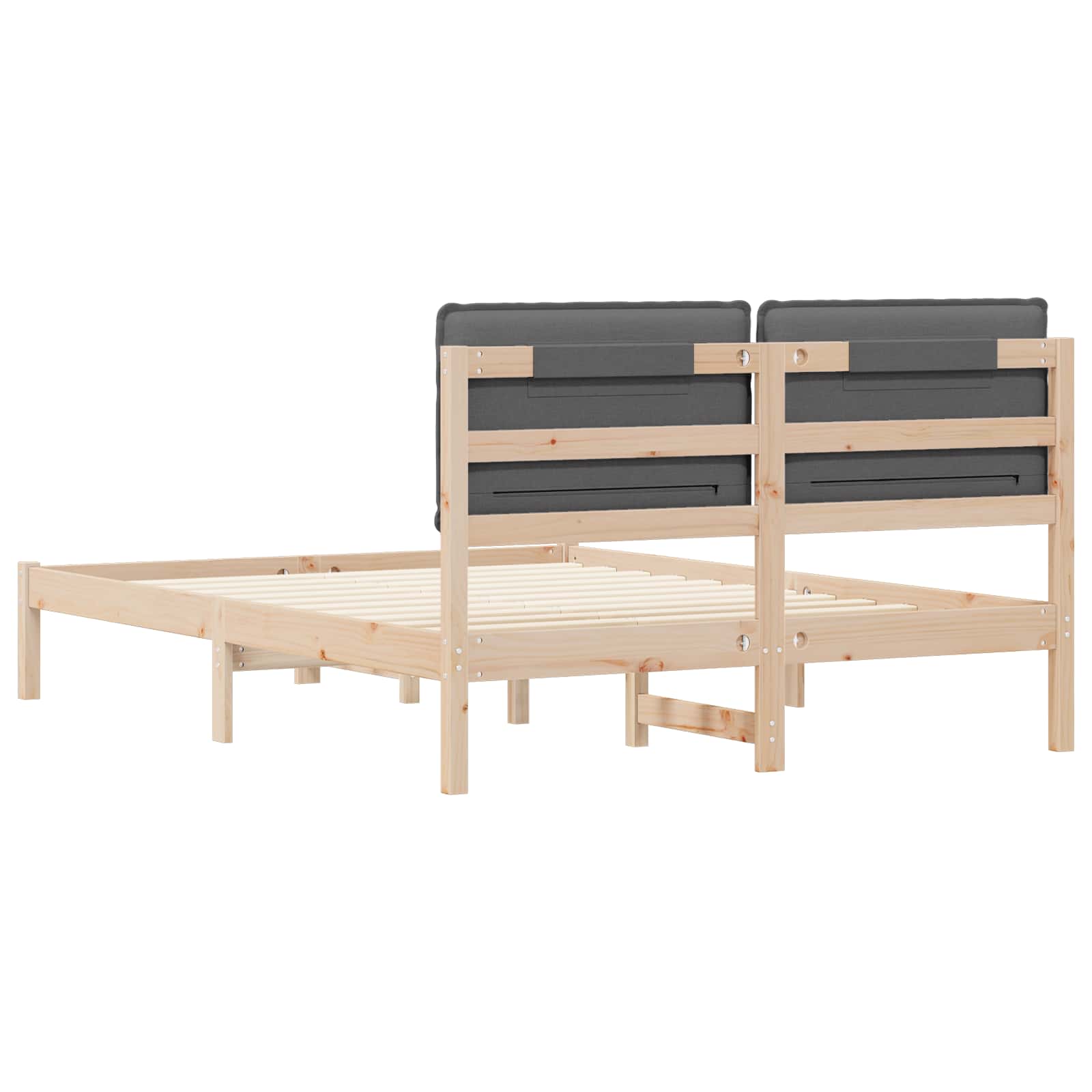 vidaXL Ramka łóżka z tapicerowanym wezgłowiem Ciemnoszary 150 x 200 cm