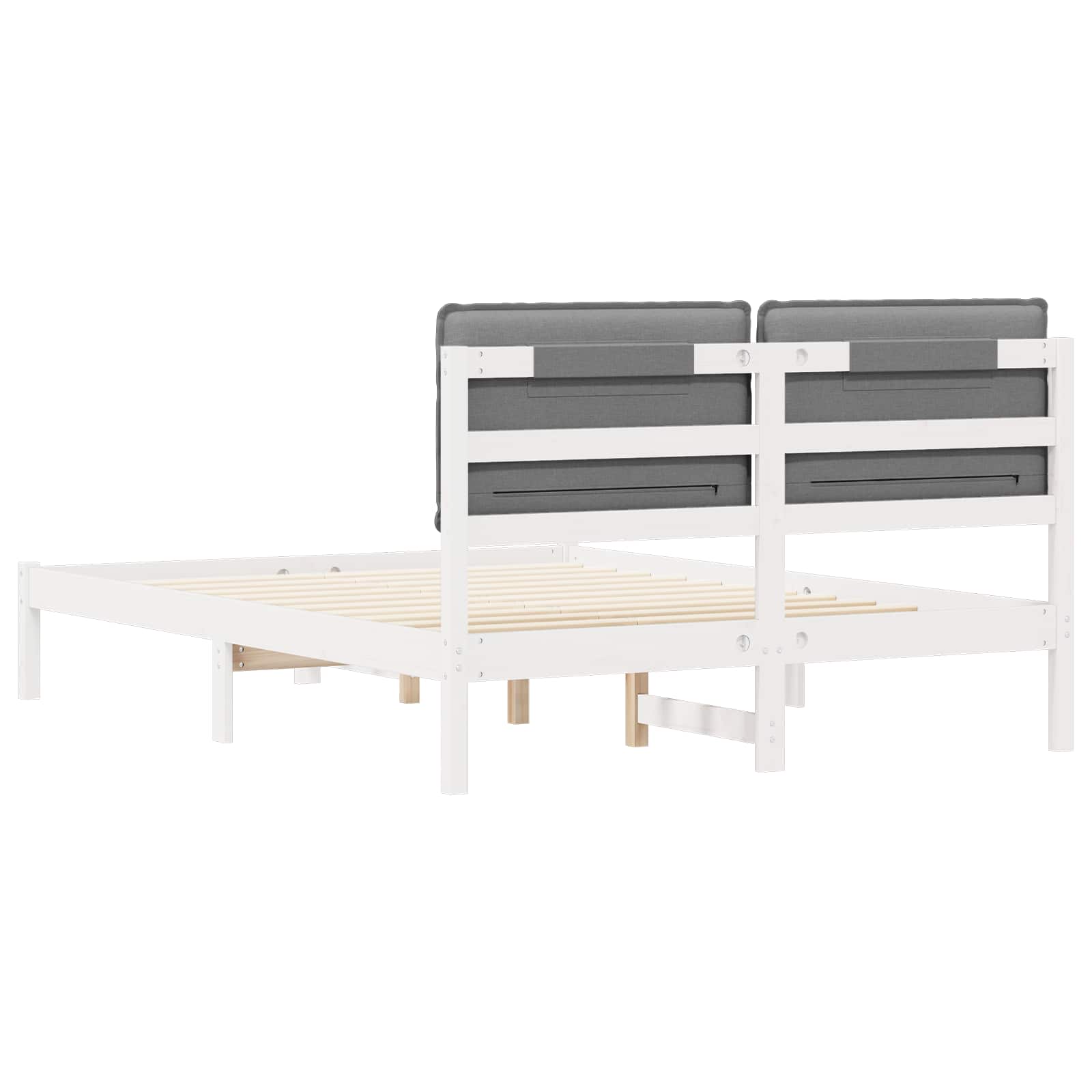 vidaXL Ramka łóżka z tapicerowanym wezgłowiem Jasnoszary 150 x 200 cm
