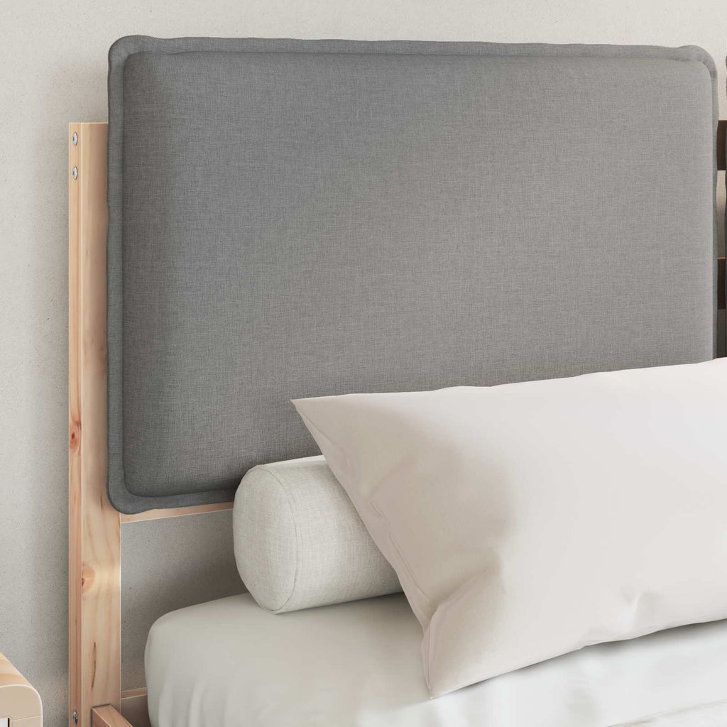 vidaXL Ramka łóżka z tapicerowanym wezgłowiem Jasnoszary 140 x 200 cm