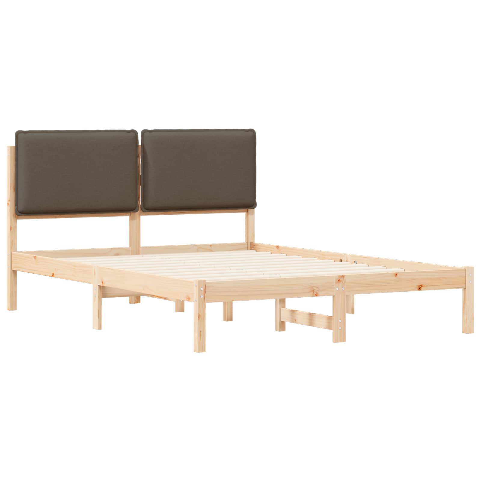vidaXL Ramka łóżka z tapicerowanym wezgłowiem Ciemnoszary 140 x 200 cm