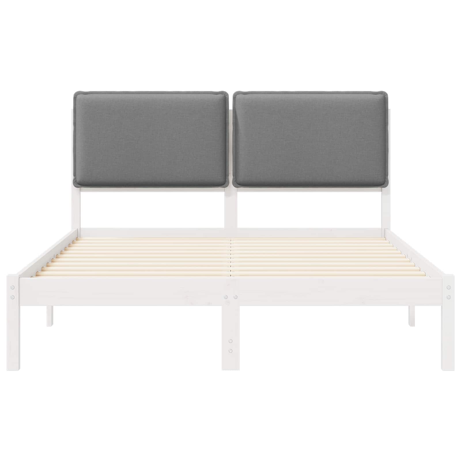 vidaXL Ramka łóżka z tapicerowanym wezgłowiem Jasnoszary 140 x 190 cm
