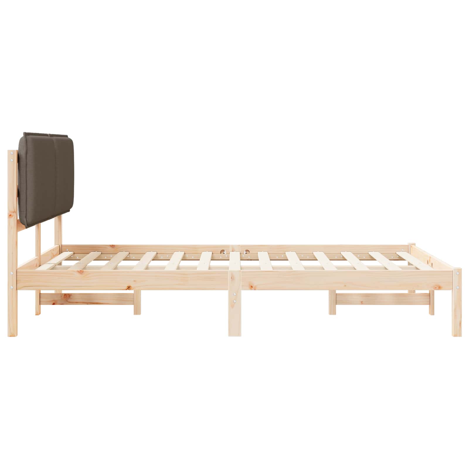 vidaXL Ramka łóżka z tapicerowanym wezgłowiem Ciemnoszary 135 x 190 cm
