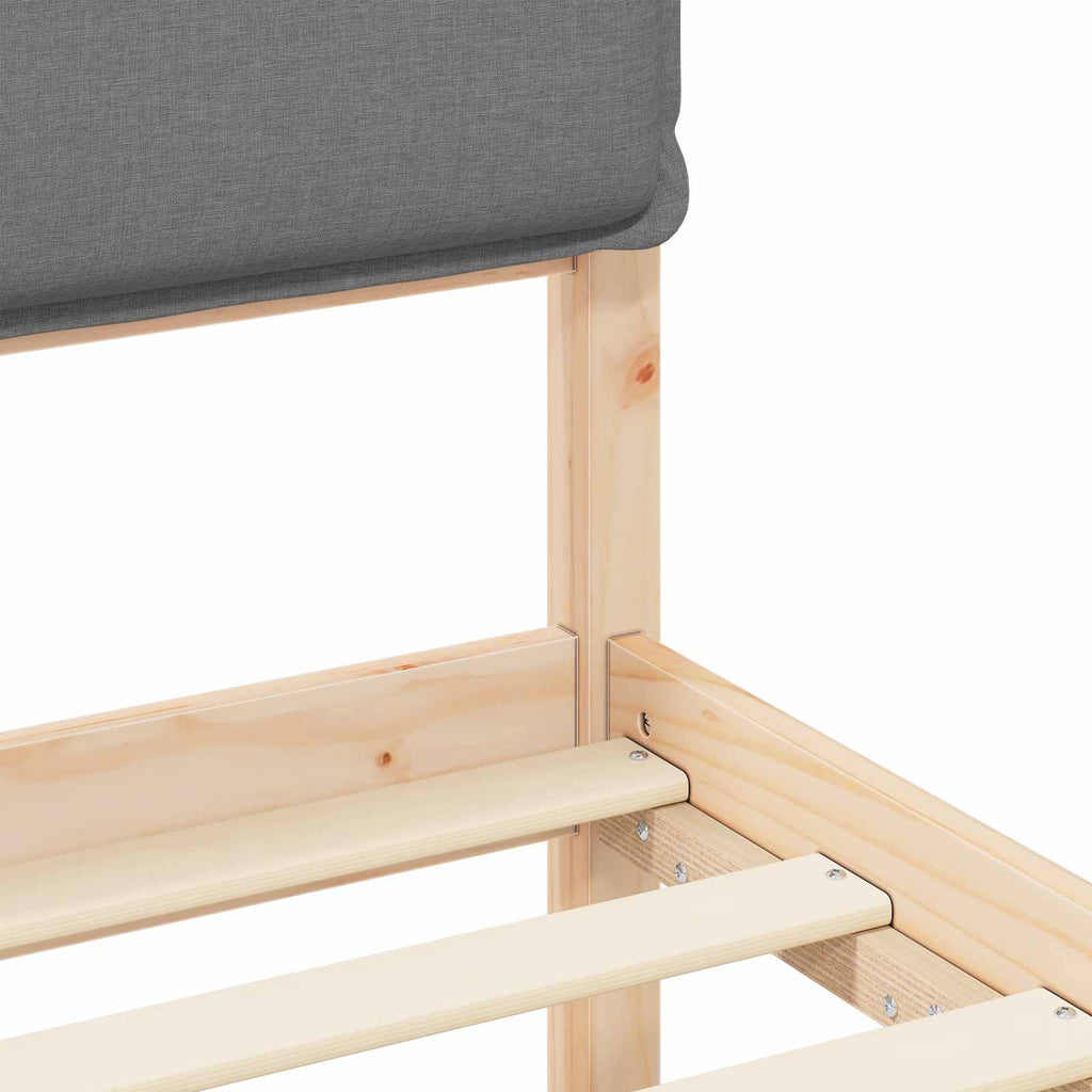 vidaXL Ramka łóżka z tapicerowanym wezgłowiem Jasnoszary 100 x 200 cm