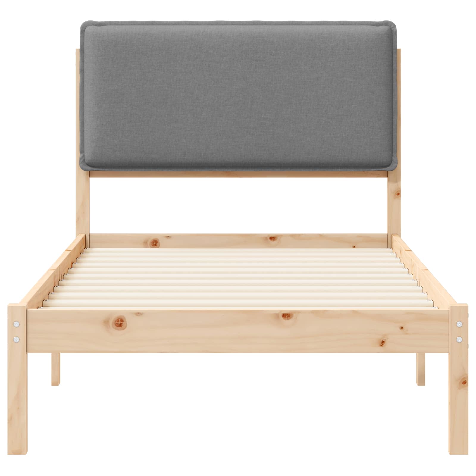 vidaXL Ramka łóżka z tapicerowanym wezgłowiem Jasnoszary 100 x 200 cm