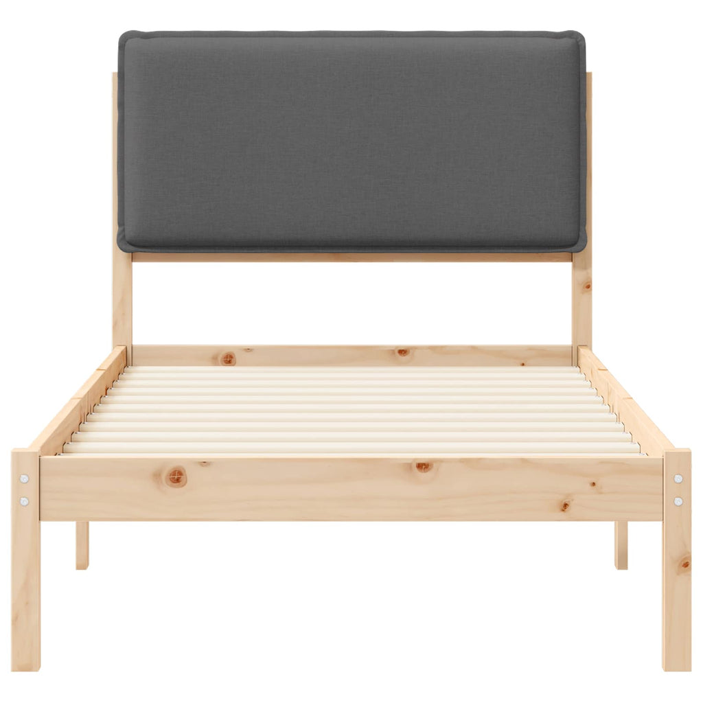 vidaXL Ramka łóżka z tapicerowanym wezgłowiem Ciemnoszary 100 x 200 cm