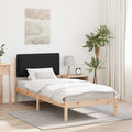 vidaXL Ramka łóżka z tapicerowanym wezgłowiem Czarny 100 x 200 cm