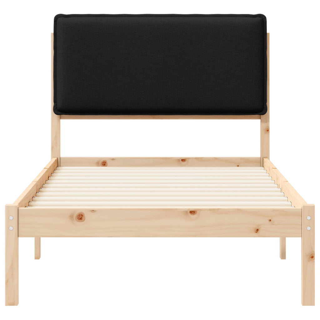 vidaXL Ramka łóżka z tapicerowanym wezgłowiem Czarny 100 x 200 cm