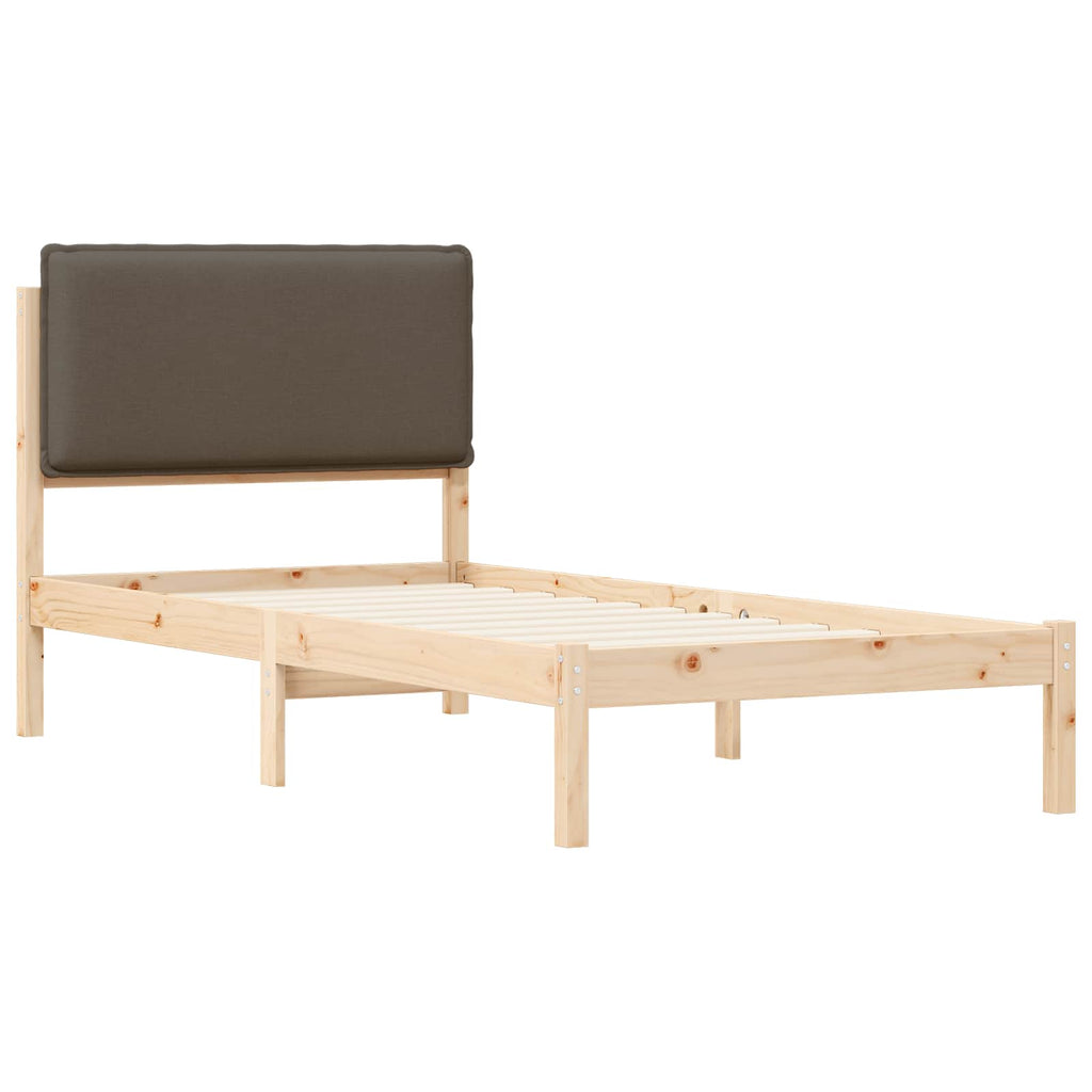 vidaXL Ramka łóżka z tapicerowanym wezgłowiem Ciemnoszary 100 x 200 cm