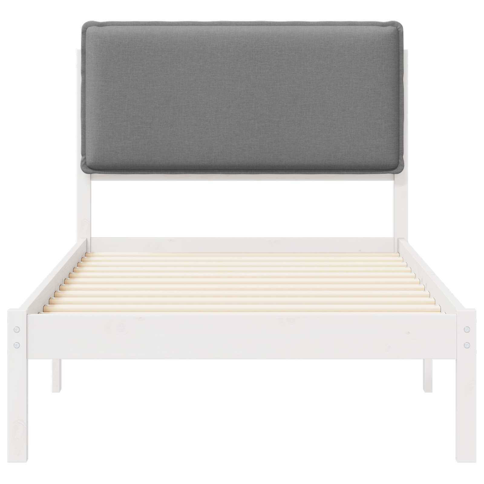 vidaXL Ramka łóżka z tapicerowanym wezgłowiem Jasnoszary 100 x 200 cm