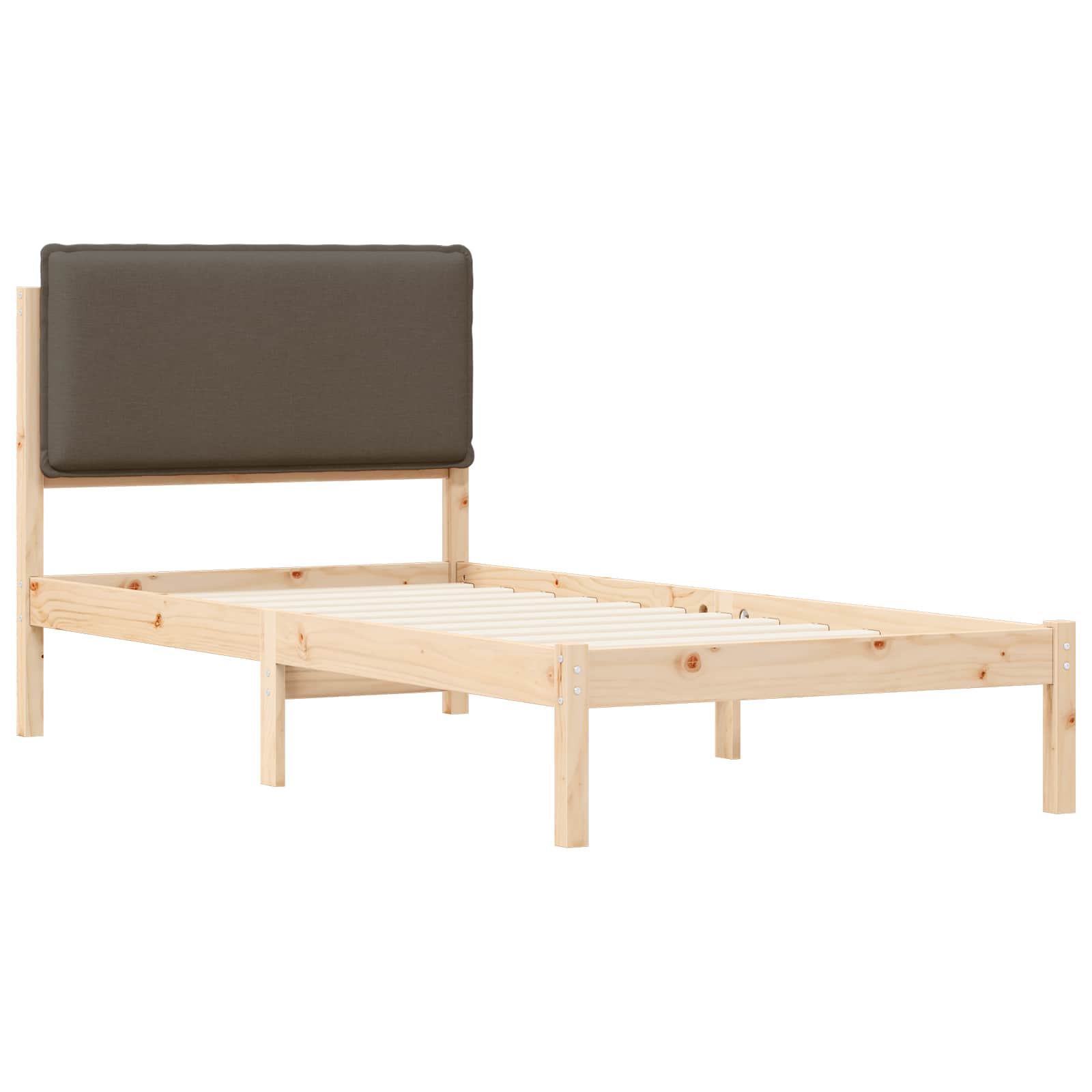 vidaXL Ramka łóżka z tapicerowanym wezgłowiem Ciemnoszary 90 x 200 cm