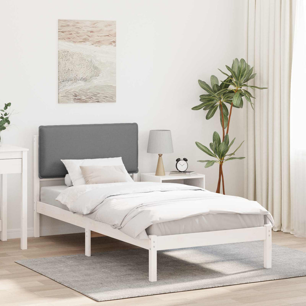 vidaXL Ramka łóżka z tapicerowanym wezgłowiem Jasnoszary 90 x 200 cm
