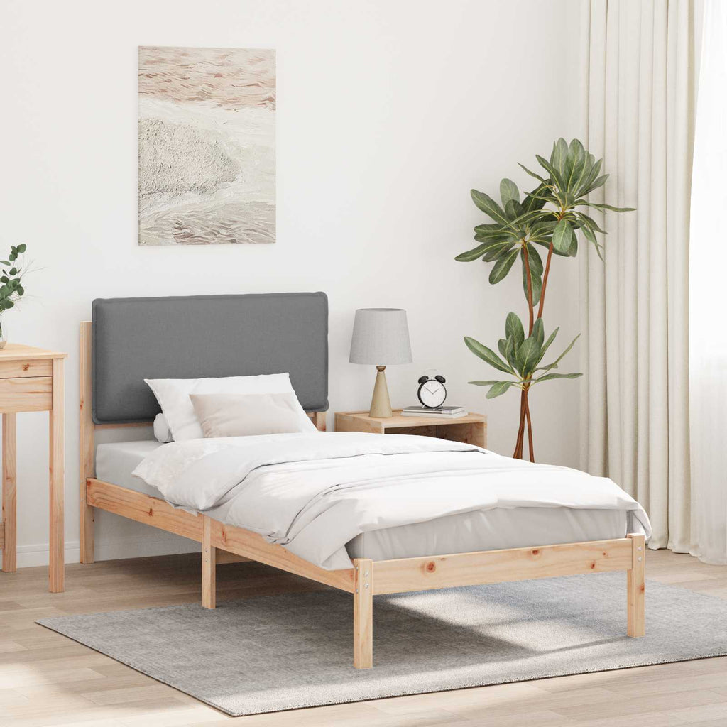 vidaXL Ramka łóżka z tapicerowanym wezgłowiem Jasnoszary 80 x 200 cm